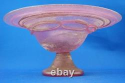 Iridescent pink Murano glass vase centerpiece 1900s attributed Glassworks Seguso