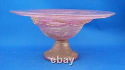 Iridescent pink Murano glass vase centerpiece 1900s attributed Glassworks Seguso