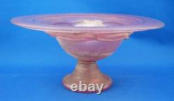 Iridescent pink Murano glass vase centerpiece 1900s attributed Glassworks Seguso