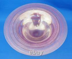 Iridescent pink Murano glass vase centerpiece 1900s attributed Glassworks Seguso