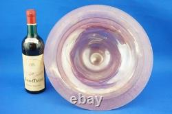 Iridescent pink Murano glass vase centerpiece 1900s attributed Glassworks Seguso