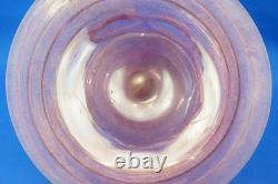 Iridescent pink Murano glass vase centerpiece 1900s attributed Glassworks Seguso