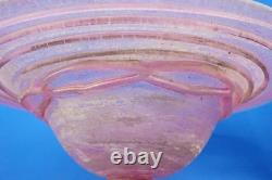Iridescent pink Murano glass vase centerpiece 1900s attributed Glassworks Seguso