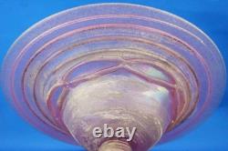 Iridescent pink Murano glass vase centerpiece 1900s attributed Glassworks Seguso