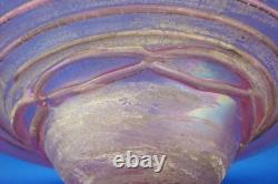 Iridescent pink Murano glass vase centerpiece 1900s attributed Glassworks Seguso