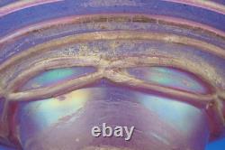 Iridescent pink Murano glass vase centerpiece 1900s attributed Glassworks Seguso