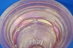 Iridescent pink Murano glass vase centerpiece 1900s attributed Glassworks Seguso