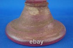 Iridescent pink Murano glass vase centerpiece 1900s attributed Glassworks Seguso