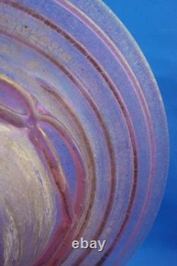 Iridescent pink Murano glass vase centerpiece 1900s attributed Glassworks Seguso