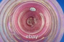 Iridescent pink Murano glass vase centerpiece 1900s attributed Glassworks Seguso