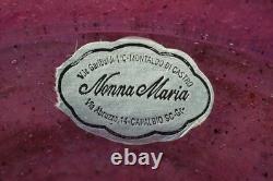 Iridescent pink Murano glass vase centerpiece 1900s attributed Glassworks Seguso