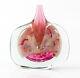 Isle of Wight Michael Harris signed pink Azurene glass Fish vase 19cm