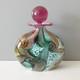 Isle of Wight Perfume Bottle Gemstone Range Studio Art Glass Vintage Pink Green