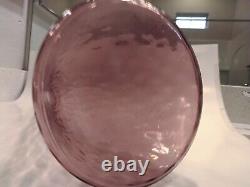 Italian Empoli Art Glass Rare Optical Pink Color Decanter No Stopper