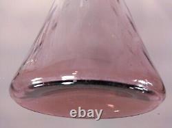 Italian Empoli Art Glass Rare Optical Pink Color Decanter No Stopper