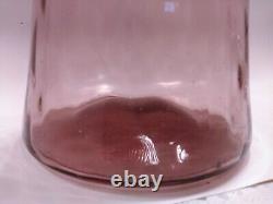 Italian Empoli Art Glass Rare Optical Pink Color Decanter No Stopper