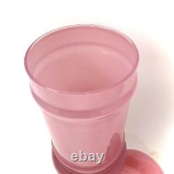 Italian Empoli Rose Pink Opaline Cased Glass Apothecary Jar Pedestal Vase 16