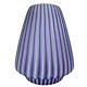 Italian Hand Blown Art Glass Vase Cane Ribbon Vtg MCM Blue Pink Stripe Murano 8