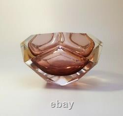 Italian Mid-Century Faceted Diamond Murano Bowl Ashtray Flavio Poli Space Age