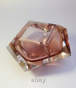 Italian Mid-Century Faceted Diamond Murano Bowl Ashtray Flavio Poli Space Age