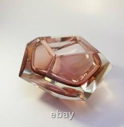 Italian Mid-Century Faceted Diamond Murano Bowl Ashtray Flavio Poli Space Age