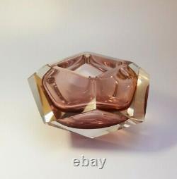 Italian Mid-Century Faceted Diamond Murano Bowl Ashtray Flavio Poli Space Age