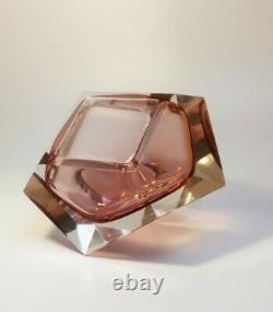 Italian Mid-Century Faceted Diamond Murano Bowl Ashtray Flavio Poli Space Age