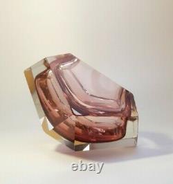 Italian Mid-Century Faceted Diamond Murano Bowl Ashtray Flavio Poli Space Age