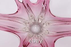 Italian Vintage Blown Pink Art Glass Sculpture Bowl, Murano #54027