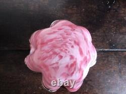 Iwata Toshichi Large Rare Studio Glass Vase Pink Streak 3 Point Original Label