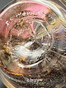 JEAN CLAUDE NOVARO ART GLASS Pretty In Pink And Gold About 7.5 Valentines Gift