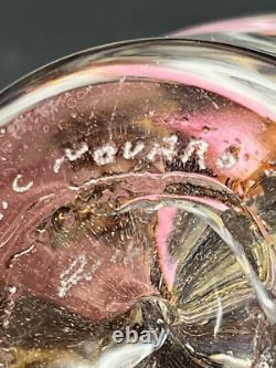 JEAN CLAUDE NOVARO ART GLASS Pretty In Pink And Gold About 7.5 Valentines Gift