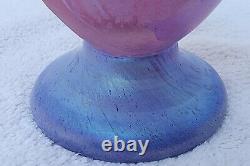 JOHN BARBER Pink Iridescent Art Glass Vase Hand blown Signed'93