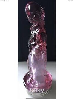 Jackie Coogan Candy Container Rose Pink Glass And Tin Toy. Fenton Art Glass Co