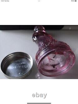 Jackie Coogan Candy Container Rose Pink Glass And Tin Toy. Fenton Art Glass Co