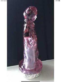 Jackie Coogan Candy Container Rose Pink Glass And Tin Toy. Fenton Art Glass Co