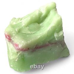 Jadeite Lime Pink Art Glass Cullet Layered Glowing Manganese Slag Glass #4GX177