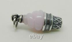 James Avery Retired Sterling Pink Art Glass Ice Cream Cone Finial Charm Lb-c2140