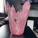 Japanese Iwata Glass Pink Art Glass Flower Vase Crystal Vintage