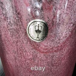 Japanese Iwata Glass Pink Art Glass Flower Vase Crystal Vintage