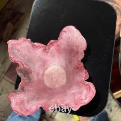Japanese Iwata Glass Pink Art Glass Flower Vase Crystal Vintage