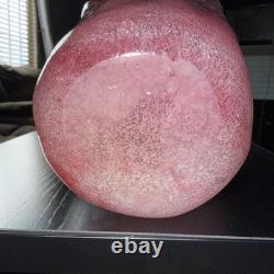 Japanese Iwata Glass Pink Art Glass Flower Vase Crystal Vintage