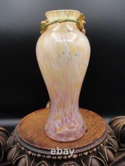 Jay Strongwater OLA Enameled Pink Dogwood Art Glass Vase with Swarovski Crystals