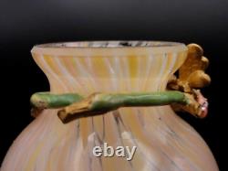 Jay Strongwater OLA Enameled Pink Dogwood Art Glass Vase with Swarovski Crystals