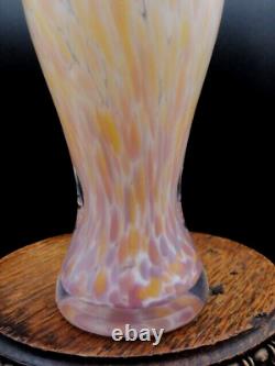 Jay Strongwater OLA Enameled Pink Dogwood Art Glass Vase with Swarovski Crystals