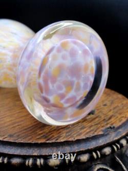 Jay Strongwater OLA Enameled Pink Dogwood Art Glass Vase with Swarovski Crystals