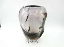 Jindrich Beranek Czech Skrdlovice Sommerso Art Glass Vase 1950s lilac, pink blue