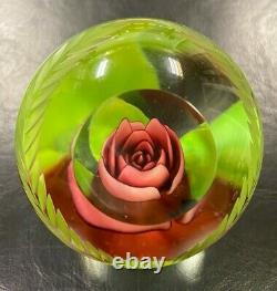 Joe St. Clair Rose Glass Paperweight