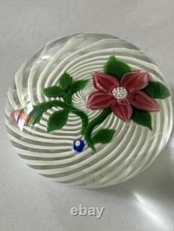 John Deacons 1991 Pink Flower Paperweight