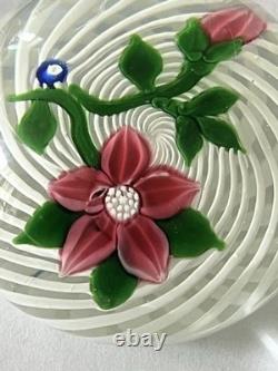 John Deacons 1991 Pink Flower Paperweight